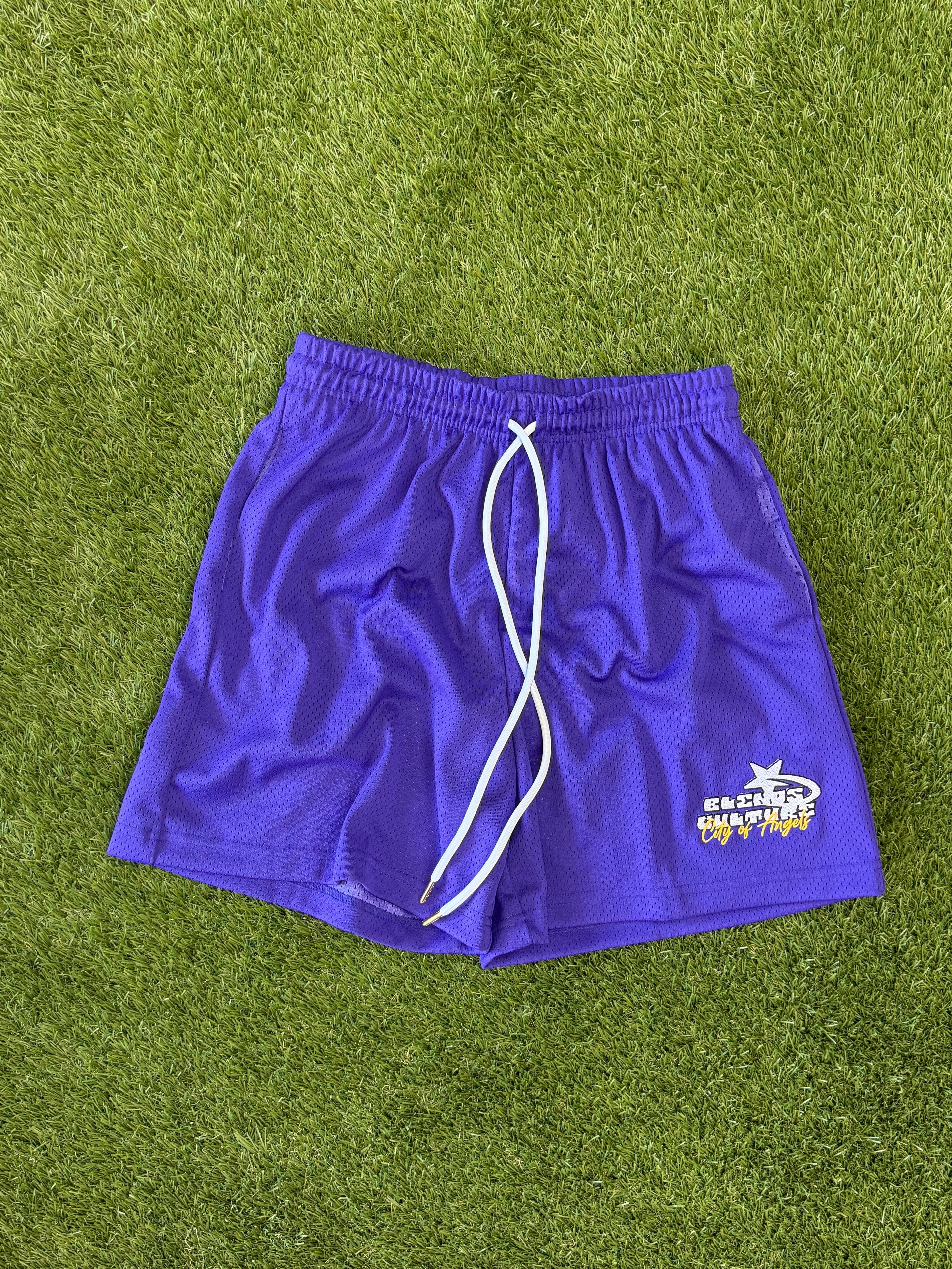 purple city of angels shorts